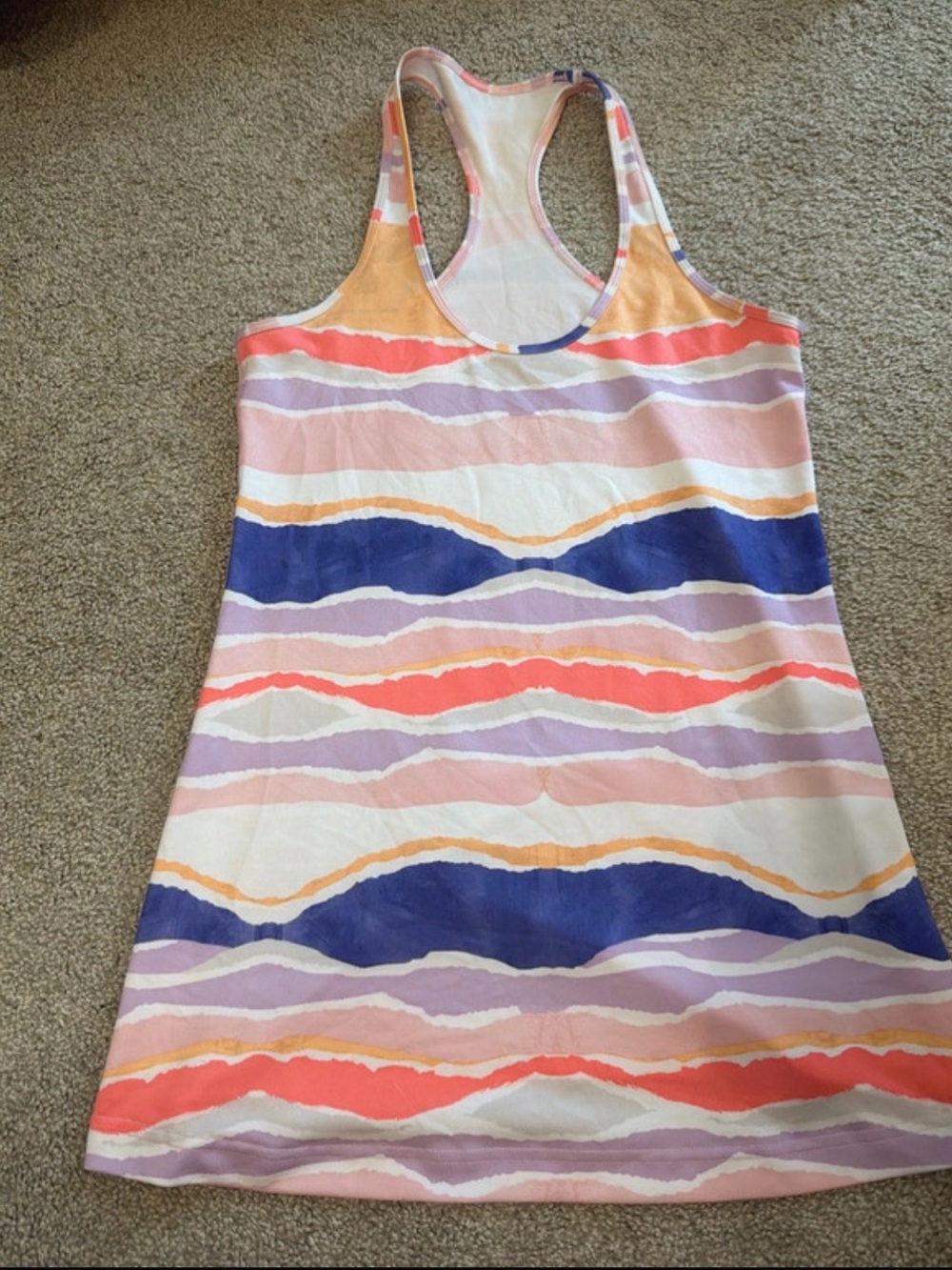 lululemon athletica Multicolor Striped Racerback Tank - Coral, Navy & Lilac